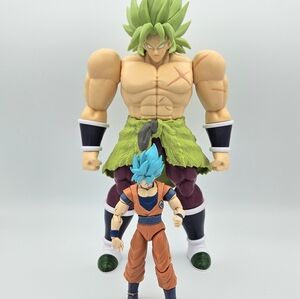 Dragon Ball Z Action Figure Lot Super Saiyan Blue Goku and Super Broly